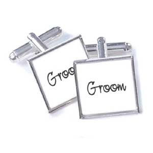 Groom Wedding Cufflinks - White
