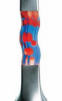 Unbranded Groovy Silver Wax Lamp - Blue and Red