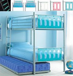 Complete with mattress. Mesh base. Fits under Cyber bunk. Width 90cms, length 189cms