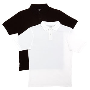 Guise Polo Shirts- Black and White- Medium- Pack of 2