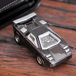 Unbranded Gun Metal Grey Sports Car Miniature Clock