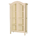 Gustavian cream painted archtop display cabinet