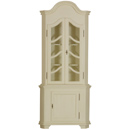 Gustavian cream painted glazed corner cupboard
