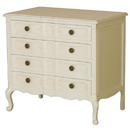 Gustavian cream painted medium carved chest