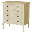 Gustavian cream painted small carved chest