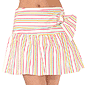 * Smart  stripe cotton skirt<br>* Front tie sectio