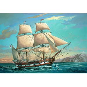 H.M.S. Beagle plastic kit from German specialists Revell. Most sailing ships achieved fame in seafar