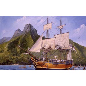 H.M.S. Bounty plastic kit from German specialists Revell. One of the most famous vessels in maritime