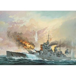 H.M.S. King George V plastic kit from German Specialists Revell. In January 1937 when the keel for a
