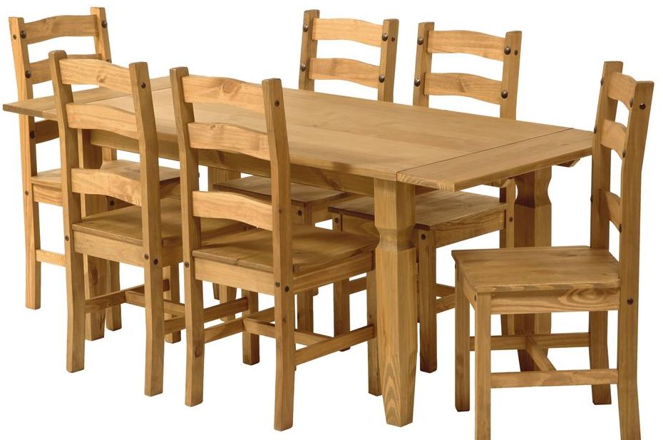 Unbranded Hacienda Rectangular Drop Flap Pine Dining Table