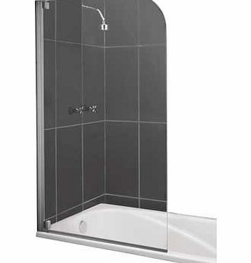 Unbranded Half Framed Radius Clear Silver Shower Screen
