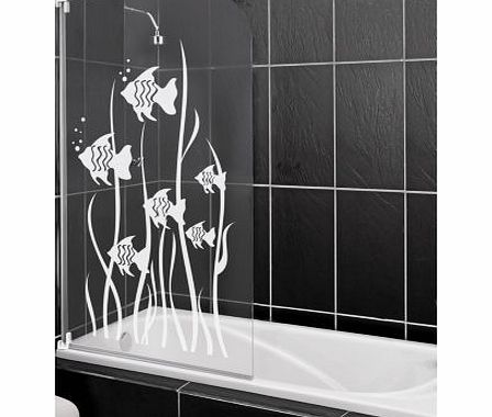Unbranded Half Framed Radius White Fish Shower Screen