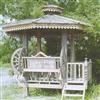 Unbranded Half Wheel Gazebo: 3000 x 3000 x 3800 - Natural wood