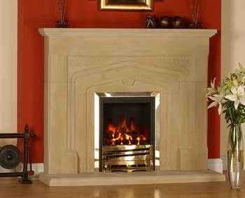 Solid stone surround
Includes surround, back and hearth.
Fire NOT included
Fire shown is the