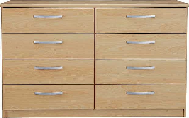 Unbranded Hallingford 4 4 Drawer Chest - Beech Effect