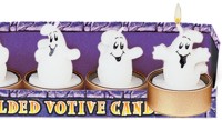 These five cheerful ghostly candles make a good Halloween gift