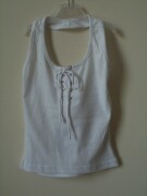 Ex-Tammy white halterneck top with lace-up front