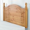 Pine headboard in an antique stain finish. Routered detail with corner post finials.75 cm Junior90 c
