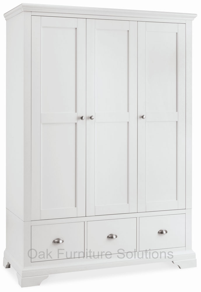 Unbranded Hampstead White Triple Wardrobe