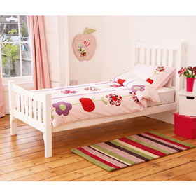 Unbranded Hamptons Bed with Mattress in White