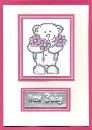 Handmade Card for Birth and Baby (Pink with Bear)