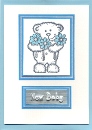 Handmade Card for Births and Babies (Blue with