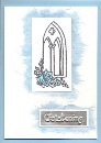 Handmade Christening Card (Blue Church WIndow)