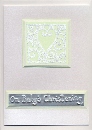Handmade Christening Card (White Lace Heart)