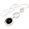 Unbranded Handmade Obsidian Silver Necklace