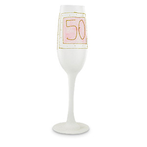 Unbranded Handpainted 50th Birthday Giltter Champagne Flute