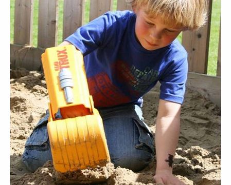 Single HandTrux - Amazing Digger Bucket for an Arm!For children both young and old (adults included), playing in the sand, mud or snow is just pure fun! Now with the HandTrux digger arm, the fun factor has doubled.Designed around a JCB digger reach a