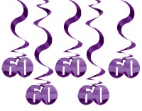 Unbranded Hanging Swirls Pk5 - 60th Party