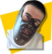 Plastic Hockey mask for Cannibal Restraint. Warning: For Novelty Use Only.  Does NOT actually