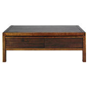 This coffee table is part of the Hanoi range. Made from solid fruitwood with a walnut veneer this ta