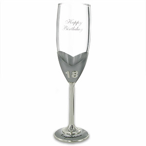 Unbranded Happy 18th Birthday Champagne Glass