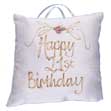 Happy 21st Birthday Hand Painted Silk Pillow