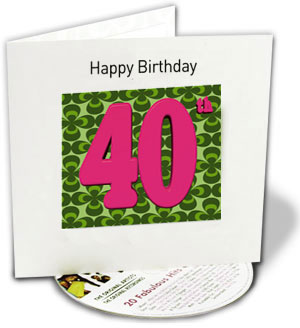 Happy 40th Birthday - CD with 3D greeting cardNeon legwarmers, fluorescent  shellsuits and big hair 