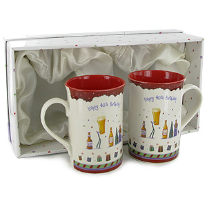 Unbranded Happy 40th Birthday Pair of Mugs