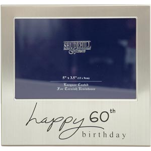 This Happy 60th Birthday photo frame is a fabulous keepsake gift idea for that very special birthday