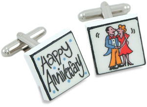 Unbranded Happy Anniversary Cufflinks