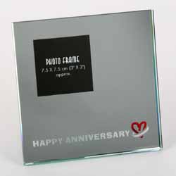 Happy Anniversary Glass Mirror Frame