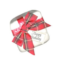Happy Birthday Mini Cake - Tartan Bow