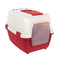 Plastic Cat Litter Tray With Hooded Cover To Reduce Spreading Of Litter.