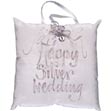 Happy Silver Wedding Handpainted Silk Pillow