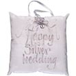 Happy Silver Wedding Handpainted Silk Pillow