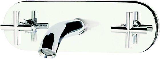 Hara Solid Brass Cross Handle Wall Mounted Basin Mixer