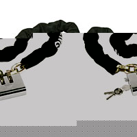 Case hardened, 10mm square-linked chain with Sold Secure accreditation and 91mm double slotted