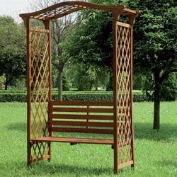 Unbranded Hardwood Arbour with Bench