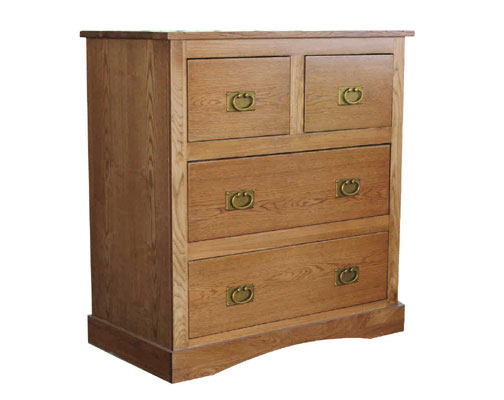 Unbranded Hardwood Chest of Drawers 2 Over 2 Drawer