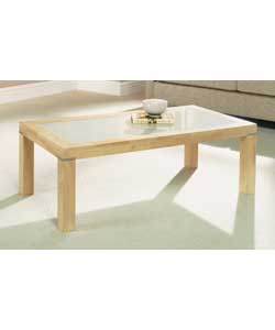 Harlow Solid Wood and Glass Coffee Table